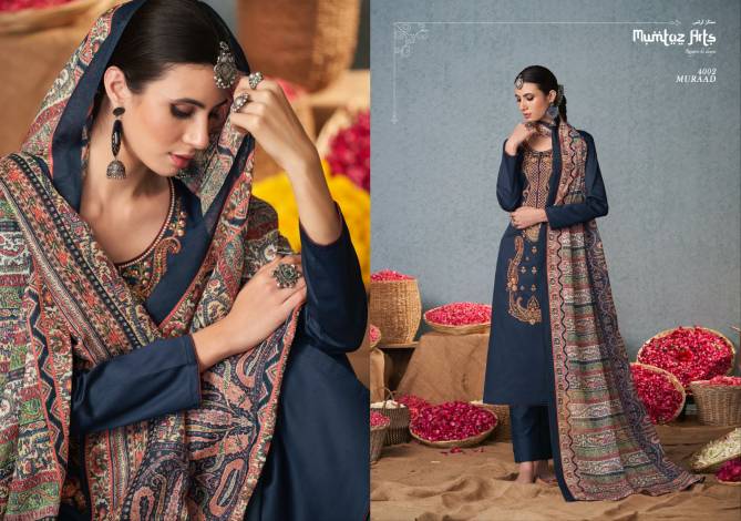 Mumtaz Arts Muraad 4001-4007 Wholesale Pakistani Dress Material Catalog